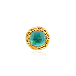 Bague en laiton hydro-apatite de designer, bijoux en pierres précieuses faits à la main pour femmes - Product Image 1