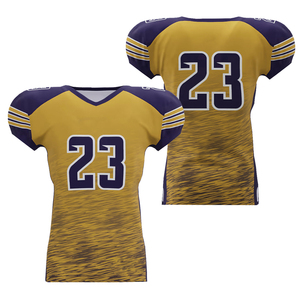 Maillot de football américain jaune moutarde, manches courtes, en polyester, pour fans de sport, maillot en mesh unisexe. - Product Image 5