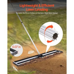 Livellatore per Prato in Acciaio Inox 48 x 10 Pollici, Rullo Livellante Resistente con Manico Regolabile 83,9 cm - Product Image 2