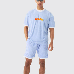Top quality Wholesale 2-Piece Set of Men's Summer Casual Summer Set Shirt and Shorts with Pockets 100% Cotton Full Customization - Product Image 1