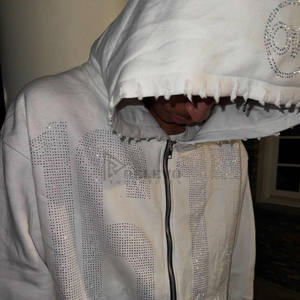 Chándal Informal con Capucha y Hombros Caídos para Hombre, Estampado, con Logotipo Personalizado, 100% Algodón, Ligero, Tejido Francés, Transpirable y de Secado Rápido - Product Image 4