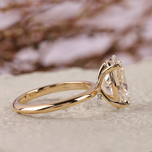 Anillo de Compromiso Ovalado de Lujo con Diamante Cultivado en Laboratorio de 1-5 Quilates, 14K/18K/PT950, Personalizable, Certificado IGI, Claridad VS1, Color E - Product Image 3