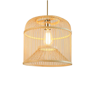 Top Selling Bamboo Rattan Lampshade Handwoven Hanging <b>Light</b> For Contemporary Interior Decor - Product Image 1
