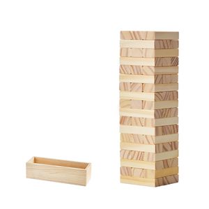 Juego de Torre de Bloques de Madera de Pino Tumbling Timber Toy-54 con Caja de Almacenamiento y Múltiples Opciones de Juego - Product Image 1