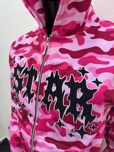 Sudadera con Capucha de Alta Calidad, 100% Algodón, Secado Rápido, 430g, Cierre de Cremallera de 1/4, Logotipo Bordado por Sublimación, Estilo Urbano, Diseño Camuflaje - Product Image 3