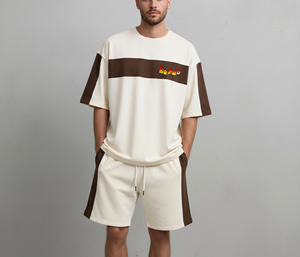 Fashion Style 2026 Pure Cotton Tracksuits Loose Shorts Full <b>Set</b> of T-shirts Direct-to-Garment (DTG) Printing Men's T-shirt <b>Sets</b> - Product Image 4