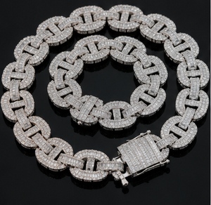 Custom Moissanite Diamond <b>Men</b> <b>Necklace</b> Hip hop Solid <b>Silver</b> Gold Plated Iced Out Cuban Link Chain Jewelry <b>Necklace</b> Accessories - Product Image 5