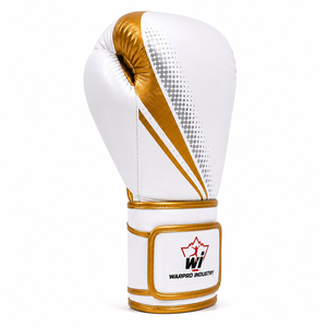 Gants de boxe Premium White Gold Elite en PU pour l'entraînement, le sparring, le kickboxing et le MMA avec support de poignet sécurisé - Product Image 5