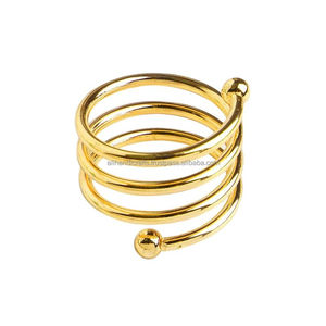 Geometric Metal Napkin Ring Luxury <b>Table</b> Decoration for Wedding Dinner Party - Product Image 2