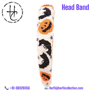 Diadema Elegante para Halloween para Mujer, Diadema con Lazo de Cuentas Hecha a Mano, Aspecto de Perlas de Lujo, Accesorios para el Cabello con Estilo, Adorno para el Cabello Bonito - Product Image 2