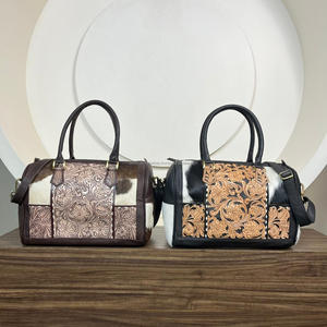 Custom Large Capacity Men & Women Travel <b>Bag</b> Luxury Designer Hand Tooled Cowhide Leather Duffle <b>Bag</b> Overnight Weekender <b>Bags</b> - Product Image 4