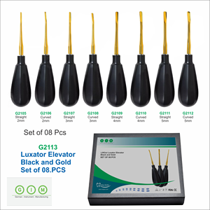 Kit d'élévateurs dentaires GOLD pour extraction de dents, instruments chirurgicaux, outils de laboratoire dentaire manuels, équipement de chirurgie buccale - Product Image 3