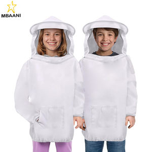 Traje de Apicultura Ligero Blanco Anti-Picaduras para Niños con Cintura y Puños Elásticos y Velo Redondo - Product Image 1