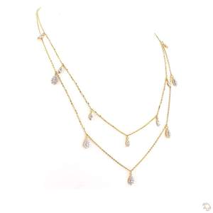 Collar Unisex de Oro Sólido de 18K con Diamantes Naturales de Corte Brillante Redondo, Estilo Romántico, para Uso Diario, Regalo - Product Image 3