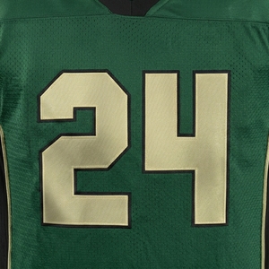 Ensemble de maillots de football américain personnalisés pour hommes, col en V, manches courtes, maille verte et or, numéro 24, uniformes respirants - Product Image 6