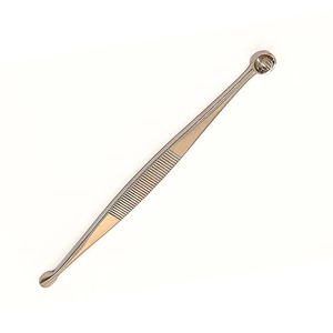 Curette dermique double extrémité en acier inoxydable, instrument chirurgical finition polie pour la chirurgie plastique et les procédures cutanées - Product Image 1