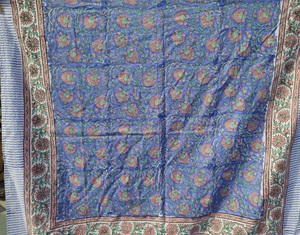 Paréo en coton imprimé à la main, motif floral, pour la plage, style bohème, pour femme, léger, écharpe d'été, vente en gros, fabricant Inde - Product Image 3