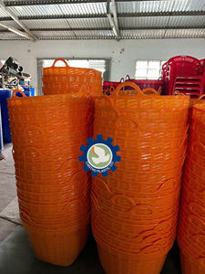 Bulk Perforated Custom Virgin PP Fish Farm <b>Stackable</b> Bale Arm Plastic Fishing Storage <b>Basket</b> for Supermarket 67x47cm - Product Image 5