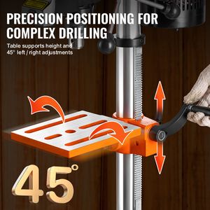 Benchtop Drill Press with 6.2A Induction Motor Adjustable 650/1050/1800/2350/<b>3100</b> RPM Tabletop DIY Drilling Machine - Product Image 6