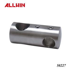 Support de main courante baclony à bouton en tube rond en acier inoxydable de conception moderne avec adaptateur en verre - Product Image 4