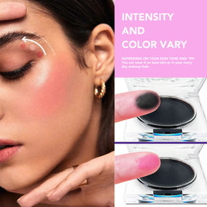 Envase Cosmético Acrílico Transparente con Tapa Abatible, Logotipo Personalizado, Envase Vacío, 40 mm de Diámetro, Superficie Brillante, Serigrafía, para Rubor - Product Image 4