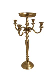 Luxury 5 Arms Gold Color Candle Stand Wedding Occasion Table Display Customizable Designs & Size Modern <b>Candelabra</b> For Events - Product Image 1