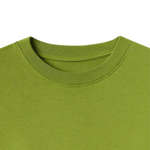 Camiseta Extra Grande de Cuello Redondo para Mujer, Color Verde Oliva, Manga Corta, Color Sólido, Corte Holgado, Transpirable, de Algodón Jersey, para Primavera y Verano - Product Image 3