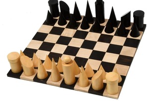 Juego de ajedrez geométrico minimalista con piezas de ébano y madera de boj, Rey de 3.4 pulgadas, diseño sin costuras al mejor precio - Product Image 3