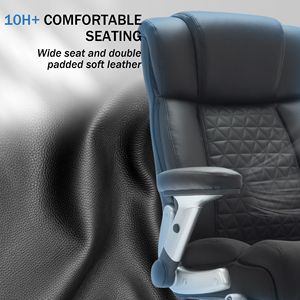 Sedia da Ufficio Direzionale Grande e Robusta da 225 kg con Supporto Lombare Regolabile e Braccioli Ribaltabili Rinforzati, Confortevole per Utenti Pesanti - Product Image 3