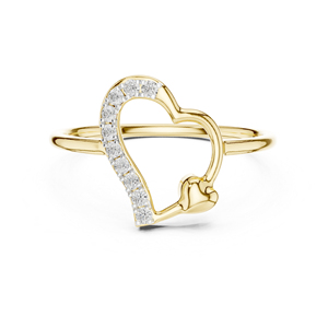Anillo de Compromiso de Oro Amarillo de 14K con Diamante Cultivado en Laboratorio, Redondo, para Mujer, 0.08 Quilates, Certificado IGI, Moderno |   Diamante Cultivado Nuevo - Product Image 1