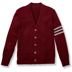 Women's Burgundy Knitted Pullover Crew Neck Full Sleeve Solid Color Casual Autumn Wear Anti-Pilling 100% Acrylic - Product Image 1