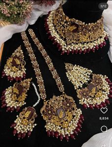 Parures de bijoux ethniques indiens plaqués or pour femmes, colliers et boucles d'oreilles, couleurs personnalisées, faibles MOQ et prix, cadeaux pour fiançailles, mariages et fêtes - Product Image 2