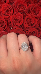 Anillo de compromiso ovalado de 4 quilates con diamante cultivado en laboratorio para mujer, anillo de oro macizo de 14 quilates, regalo de aniversario, anillo de promesa, certificado IGI - Product Image 4