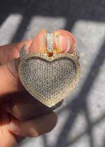 Collar con Colgante de Corazón de Diablo de Moissanita Plateada, Joyería Hip Hop con Incrustaciones de Diamantes, Regalo para Mujer - Product Image 3