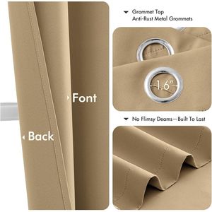 Tende Oscuranti Termoisolanti Taupe Marrone da 63 Pollici, 2 Pannelli per Camera da Letto e Soggiorno, Grigio Solido per Oscuramento Stanze - Product Image 5