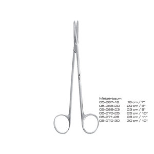 Ciseaux chirurgicaux Metzenbaum 18 cm (7 pouces) en acier inoxydable, lames de précision pour la chirurgie générale, classe I, certifiés CE - Product Image 2