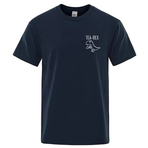 T-shirt à manches courtes pour homme avec imprimé dinosaure, jaune, décontracté, col rond, jersey en coton, coupe classique - Product Image 3