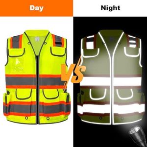 Vente en gros de gilets de sécurité 100% polyester pour hommes, plusieurs tailles, vêtements de travail OEM, gilet de sécurité léger - Product Image 2