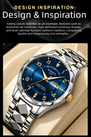 Herren Automatische Mechanische Uhr WL012 42mm Saphirglas Legierungsgehäuse Lederarmband Chronograph Kalender Leuchtende Zeiger 3BAR