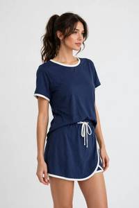 Conjunto Deportivo Casual de 3 Piezas para Mujer, Marca Oneten Apparels, con Capucha, Sin Mangas, Antiarrugas, 100% Algodón, Camiseta y Pantalones Cortos, Corte Holgado - Product Image 4
