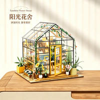 Kit de Bricolage Serre Miniature en Bois Premium avec Meubles pour Magasin de Cadeaux et Vente au Détail