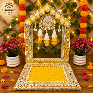 Singhasan Hecho a Mano en India, Ideal para Ídolos de Dioses como Laddu Gopal, Krishna, Ganesha, para la Decoración del Templo o el Hogar, Recuerdos Festivos para Diwali - Product Image 5