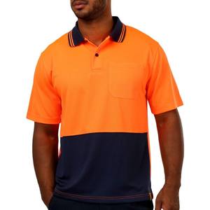 Uniformes de sécurité de couleur de gloire sur mesure 100% polyester à manches courtes vêtements de travail polos de construction fluorescents haute visibilité - Product Image 1