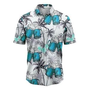 Chemise de plage florale d'été pour homme, chemise hawaïenne décontractée à manches courtes boutonnée pour les tenues de bain et les vacances - Product Image 2