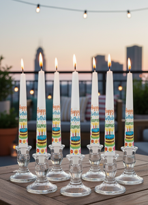 Bougies coniques personnalisées en cire de soja et paraffine, sans fumée, imprimées motifs gâteaux colorés, avec nom personnalisé, pour anniversaire, célébration, Halloween et fêtes - Product Image 2