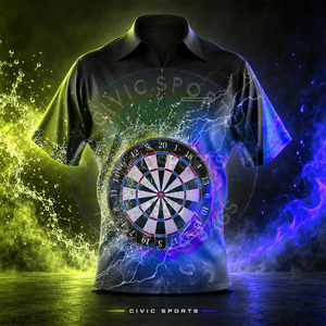 Camiseta de Dardos Sublimada Personalizada de Nuevo Diseño para Hombre, Tela Ligera de Poliéster/Algodón, Jersey de Dardos con Estampado por Transferencia de Calor - Product Image 2