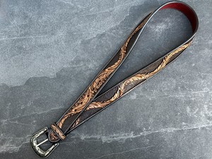 Handmade Argentinian Cowhide Leather <b>Belt</b> Hand Tooling Heavy Duty Durable <b>Reversible</b> Western Steel Pin Buckle - Product Image 3