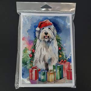 Old English Sheepdog Whimsical A7 Tarjetas de felicitación de Navidad Paquete de 8 tarjetas de notas en blanco con sobres Tamaño 5x7 - Product Image 3