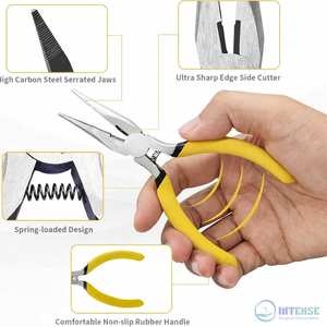 Juego de 2 Pinzas de Acero Inoxidable con Punta Fina, Pinzas Pequeñas para Joyería, Cortador Lateral para Fabricación de Joyas, Reparación de Electrónica, Manualidades - Product Image 3