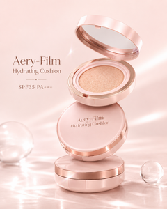 Aery Film Hydrating Cushion SPF35 PA+++ Protection solaire minérale Couvrance moyenne Fond de teint compact éclatant Marque privée OEM ODM Base - Product Image 2